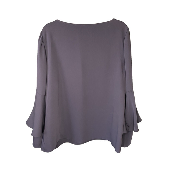 Chicos Blouse Womens Sz 2 US Large Black Career Office Work Day To Night Shirt - Picture 2 of 9